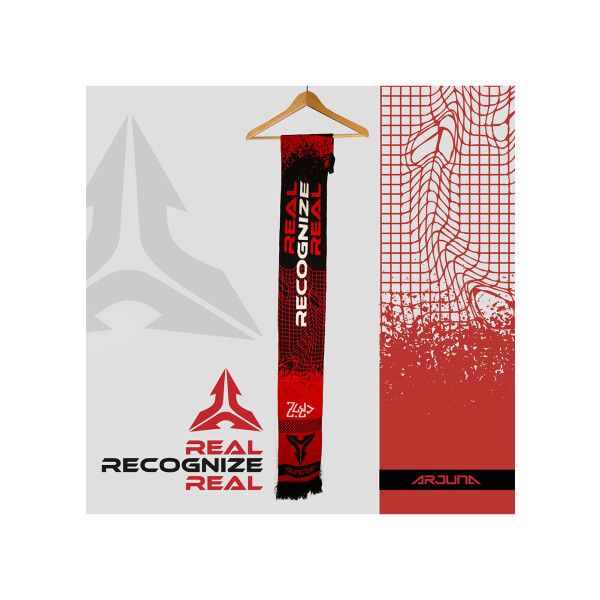 Arjuna Schal - Real Recognice Real black red